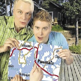 Puumalan omat pojat Harri Kautonen ja Pasi Partanen vetävät tv-sarjaa Kaikki Puumalan puolesta.