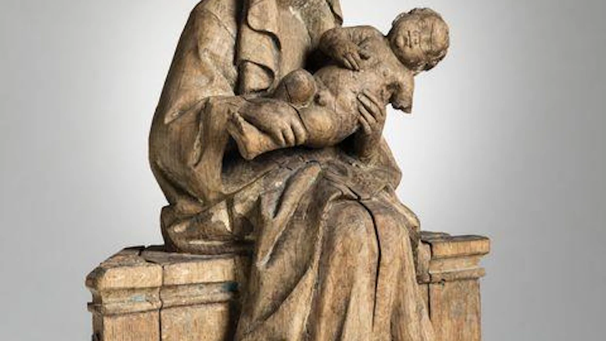 Neitsyt Maria ja lapsi tuntemattomasta kirkosta. Lyypekki, Saksa, 1420–1430 -luku.