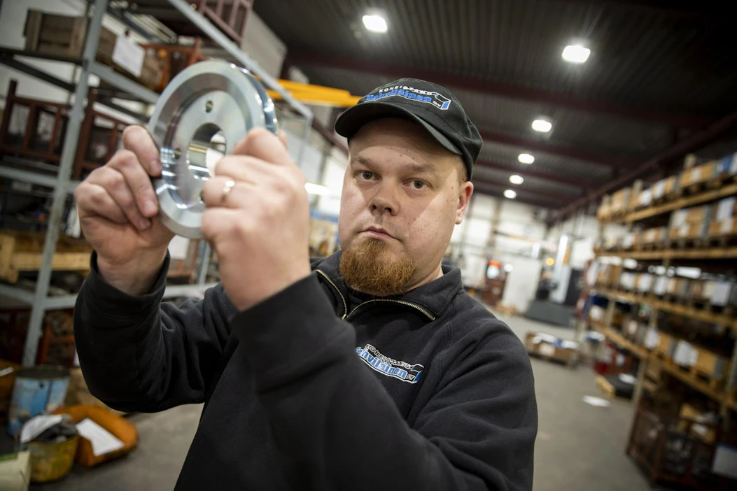 Koneistamo Vehviläisen toimitusjohtaja Petri Vehviläinen harmittelee, ettei metalliala kiinnosta nuoria. LEHTIKUVA / RONI LEHTI