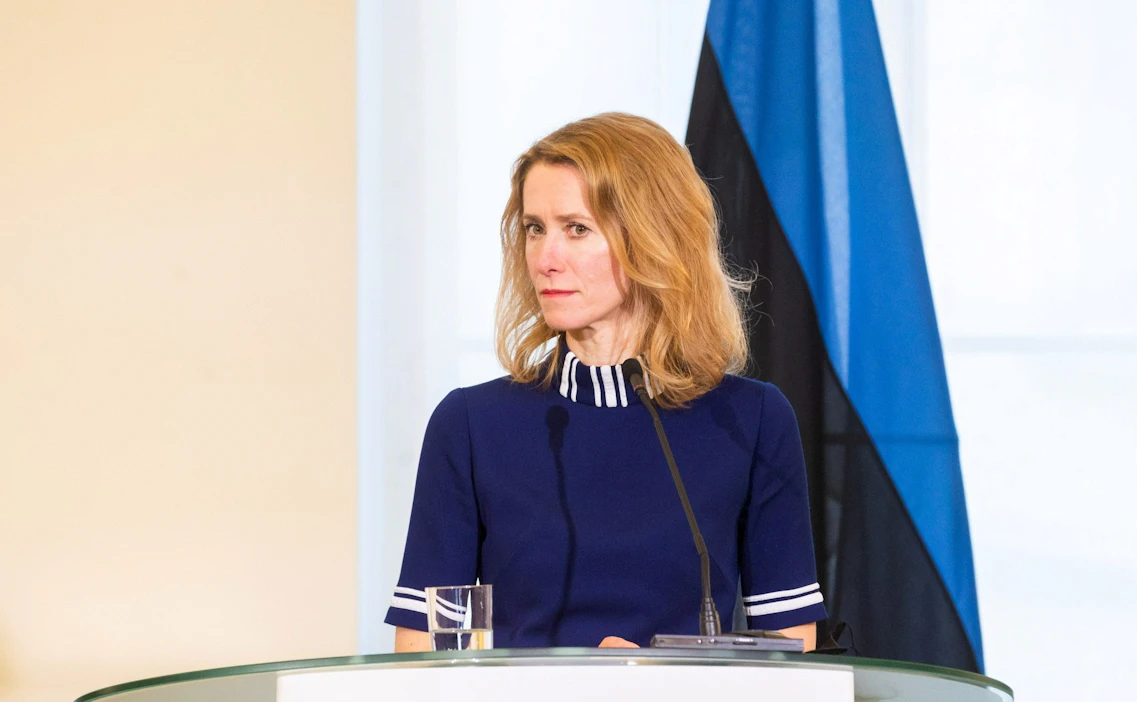 Viron pääministeri Kaja Kallas on ehdottanut Isamaa-puolueelle ja sosiaalidemokraateille hallitusneuvotteluja. LEHTIKUVA / Raul Mee .