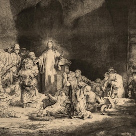 Rembrandtin teos saarnaavasta Kristuksesta on yksi Valamon luostarissa tänään avautuvan näyttelyn kalleuksista.