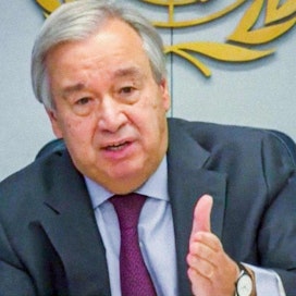 Guterres sanoi vaativansa jännitteiden välitöntä lieventämistä ja kiistan rauhanomaista ratkaisua. Lehtikuva/AFP