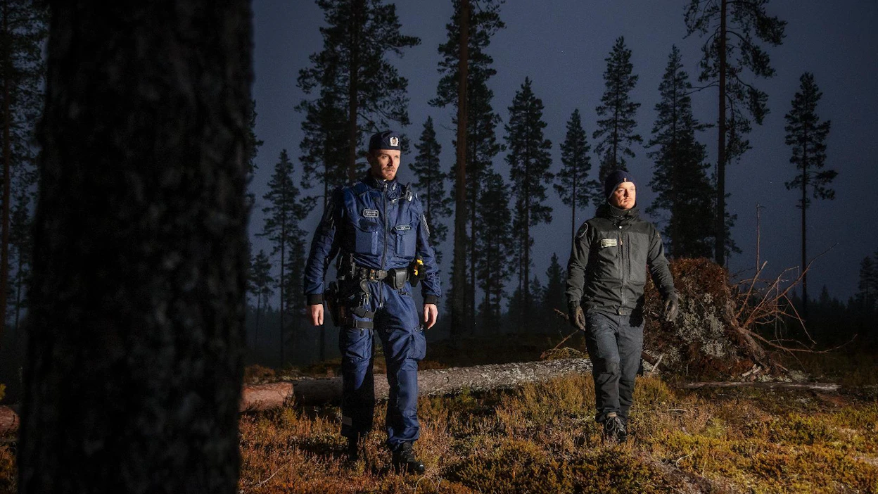 Erätarkastaja Tobias Peura ja vanhempi konstaapeli Kimmo Örn muodostavat SusiLife-hankkeen eräpartion.