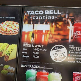 Taco Bell -ketjulla on maailmanlaajuisesti lähes 7 000 ravintolaa 24 maassa.  LEHTIKUVA/AFP
