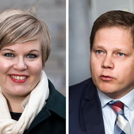 Keskustan puheenjohtaja Annika Saarikko ja puolueen varapuheenjohtaja Markus Lohi ovat huolissaan ylivelkaantuneiden tilanteesta.