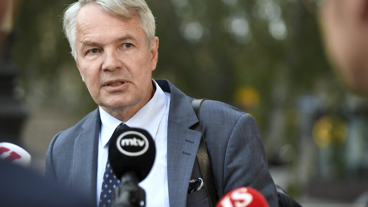 Suomesta videokokoukseen osallistuu ulkoministeri Pekka Haavisto (vihr.) LEHTIKUVA / Markku Ulander