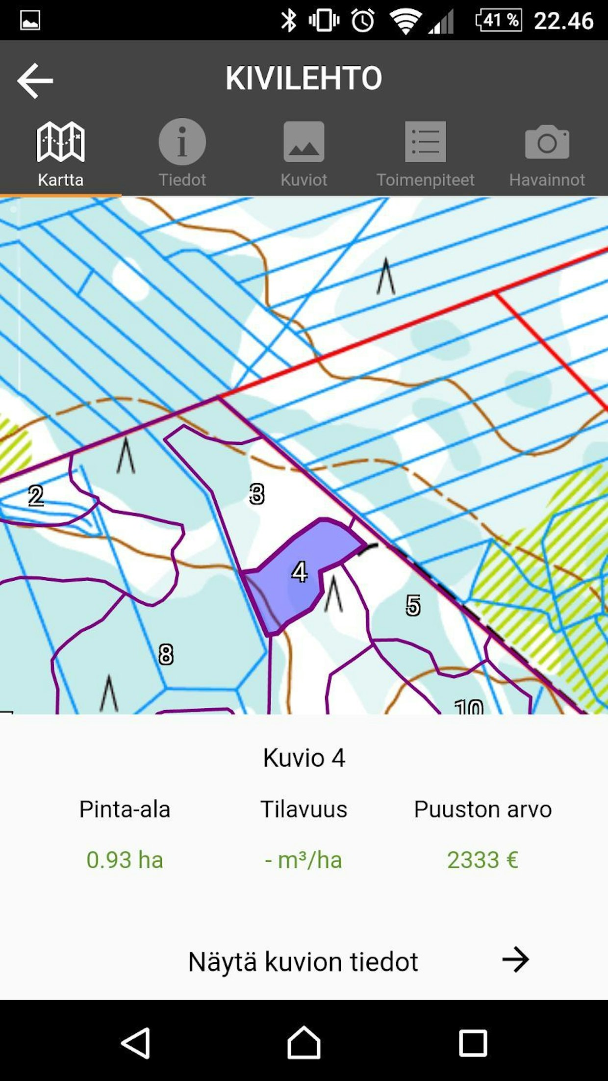 Verkosta ladattavat pohjakartat ovat tuoreita. Kuvassa Metsäpaikka.