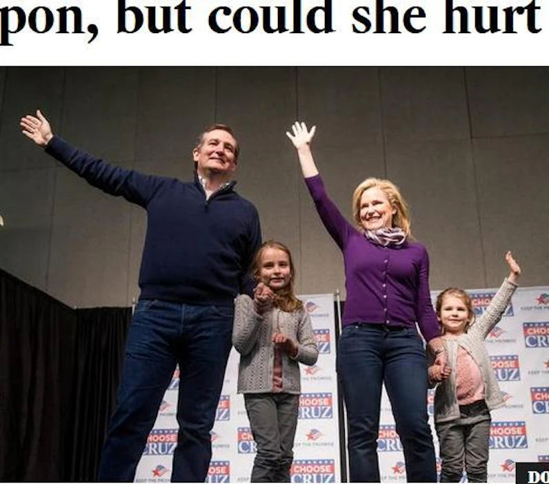 Heidi Cruz on Los Angeles Timesin mukaan ollut tehokkain ja tuotteliain presidenttiehdokkaan puoliso sitten Hilary Clintonin. Hänen työnsä pankkirina on kuitenkin herättänyt kritiikkiä.