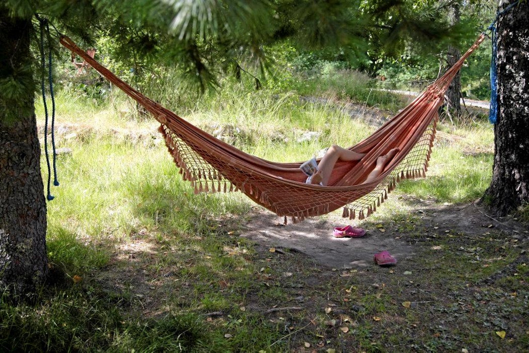 Kesä, loma, vapaa-aika, anonyymi, riippumatto.