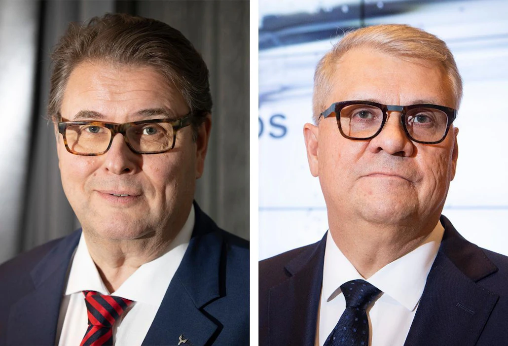 Metsä Groupin Ilkka Hämälä ja UPM:n Jussi Pesonen joutuivat viime vuonna tyytymään edellisvuotta pienempiin palkkoihin.