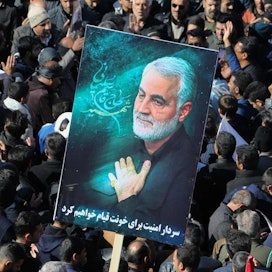 Iranin kostoa kenraali Qassem Suleimanin kuolemasta on odotettu. Lehtikuva/AFP