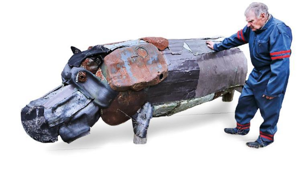 Rumaa ja kaunista. Tätäkin virtahepoa on kuskattu useisiin näyttelyihin rekka-autolla.