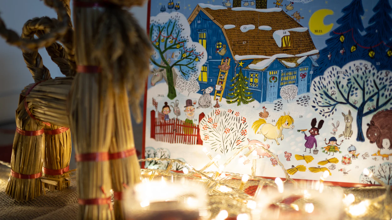 Partiolaisten adventtikalenterin on tänä vuonna kuvittanut Liperissä asuva sarjakuvapiirtäjä Ninka Reittu.