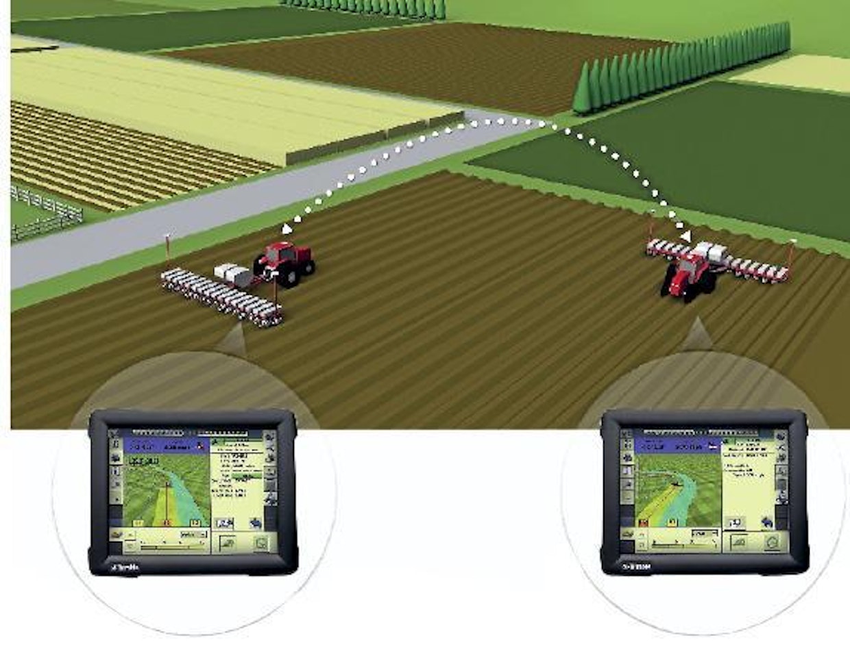 Trimblen uudella Vehicle Sync -järjestelmällä eri työkoneiden GPS-perustaisten ohjausjärjestelmien FmX-hallintayksiköt ovat langattomassa yhteydessä toisiinsa. Tiedot A-B-linjoista, päisterajoista, työstetyistä alueista ja levityskartoista siirtyvät helposti ja reaaliajassa koneesta toiseen. Näin kaikki työketjun osalliset ovat jatkuvasti selvillä siitä, mitä työnalla olevalla lohkolla tapahtuu ja osaavat sovittaa toimintansa sen mukaan.