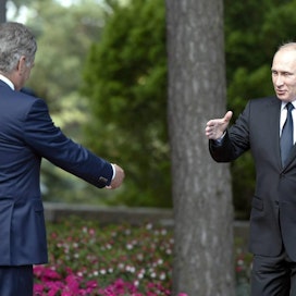 Venäjän presidentti Vladimir Putin vierailee parhaillaan Naantalin Kultarannassa. Putin vieraili Suomessa viimeksi kolme vuotta sitten. LEHTIKUVA / Jussi Nukari