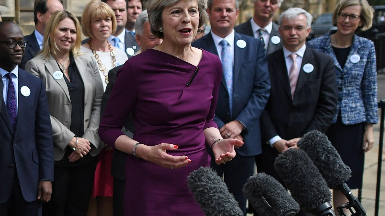 Theresa May on nyt ainoa ehdokas puolueen puheenjohtajaksi. Kuva: Lehtikuva/AFP
