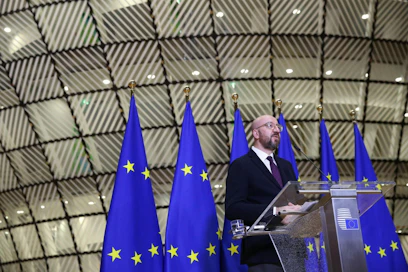 Koronakriisiä ratkoo muun muassa Eurooppa-neuvoston puheenjohtaja Charles Michel. LEHTIKUVA/AFP
