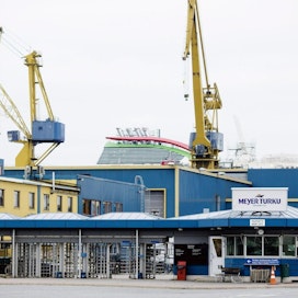 Turun seutu oli tutkimuksen vahvimpia nousijoita. Kuvassa Meyerin Turun-telakka.