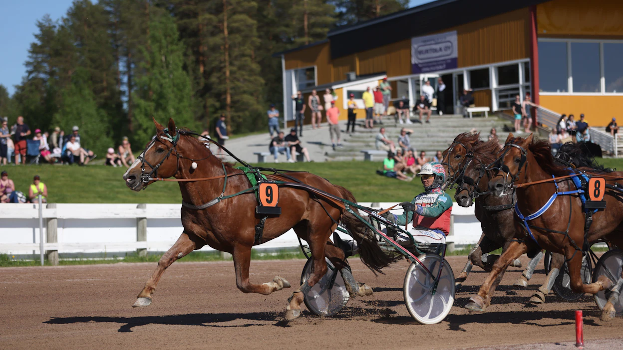 Kainuu-ajo on ollut Kajaanin ravikauden päätapahtuma. Kuva vuoden 2021 kisasta, jonka voitti Hannu Hietasen Joriini.
