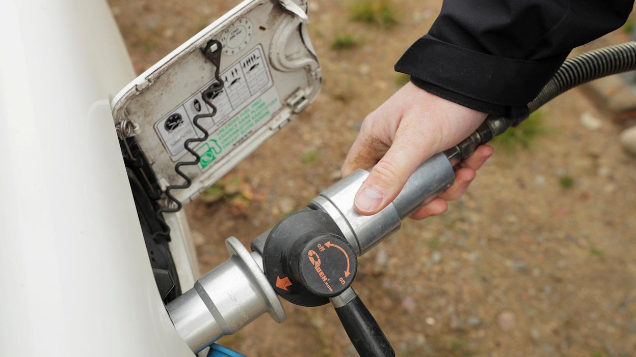 Tämä biokaasuauto tankattiin Haapavedellä.