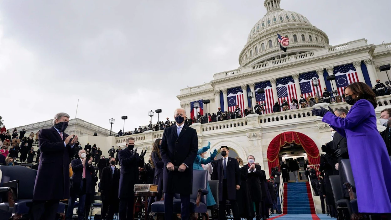 Joe Biden on Yhdysvaltain 46. presidentti, Kamala Harris ensimmäinen Yhdysvaltain varapresidentiksi valittu nainen. LEHTIKUVA/AFP