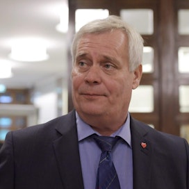 SDP:n puheenjohtaja Antti Rinne eduskunnan täysistunnossa Helsingissä syyskuussa.