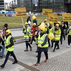 Sekä yksityisellä että julkisella puolella työskentelevien varhaiskasvattajien on tarkoitus marssia Uudellamaalla ulos työpaikoiltaan keskiviikkona. LEHTIKUVA / MARKKU ULANDER