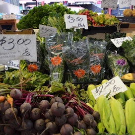 Australiassa kasvisruokavalio yleistyy, erityisesti kaupungeissa. Kuva Melbournen Queen Victoria Market -kauppahallista