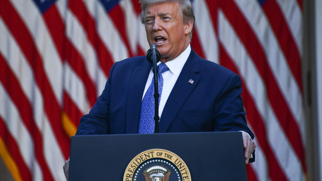 Presidentti Donald Trump sanoi myös tuovansa tuhansia raskaasti aseistettuja sotilaita pääkaupunki Washingtoniin. LEHTIKUVA/AFP