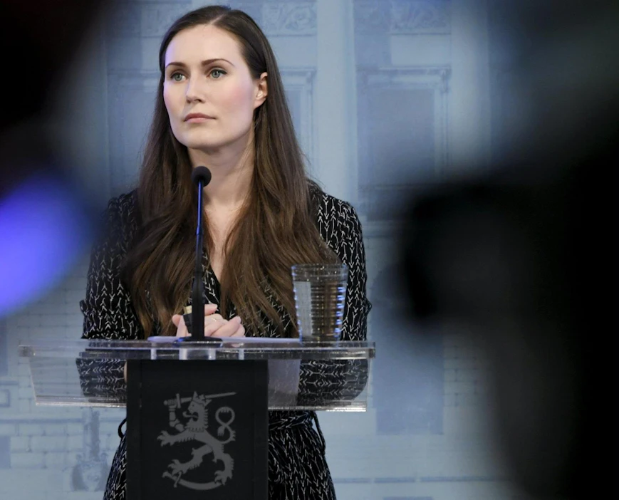 Pääministeri Sanna Marin kiittää tervehdyksessään suomalaista yhteiskuntaa, jonka hän toteaa jälleen osoittaneen vahvuutensa vaikeuksien kohdatessa. LEHTIKUVA / Markku Ulander