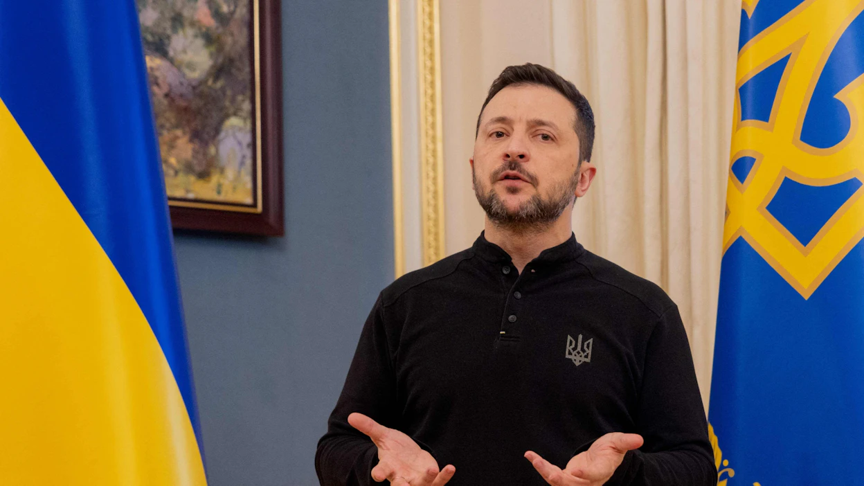 Ranska haluaisi pääsyn Ukrainan mineraalivarantoihin muun muassa sotilaskäyttöä varten. Arkistokuvassa Ukrainan presidentti Volodymyr Zelenskyi.