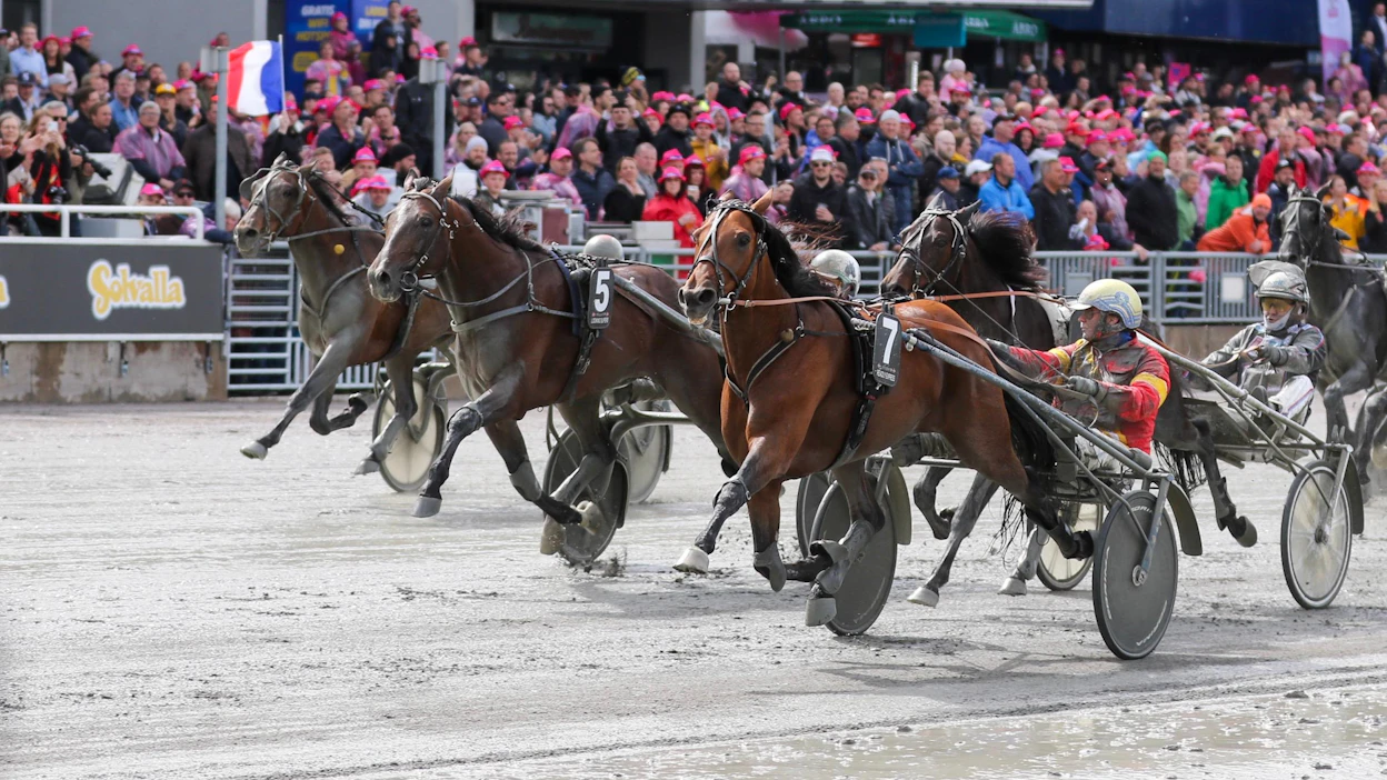 Kuvassa uloimpana vasemmalla näkyvä Next Direction kiri hurjasti Elitloppet-finaaliin.