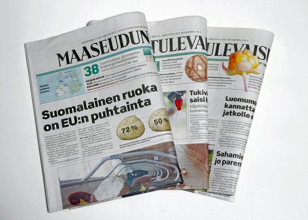 Maaseudun Tulevaisuus lehti, kannet.