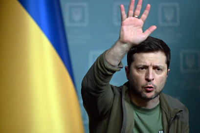 Ukrainan presidentti Volodymyr Zelenskyi vaatii Melitopolin pormestarin välitöntä vapauttamista. LEHTIKUVA / AFP