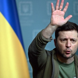 Ukrainan presidentti Volodymyr Zelenskyi vaatii Melitopolin pormestarin välitöntä vapauttamista. LEHTIKUVA / AFP
