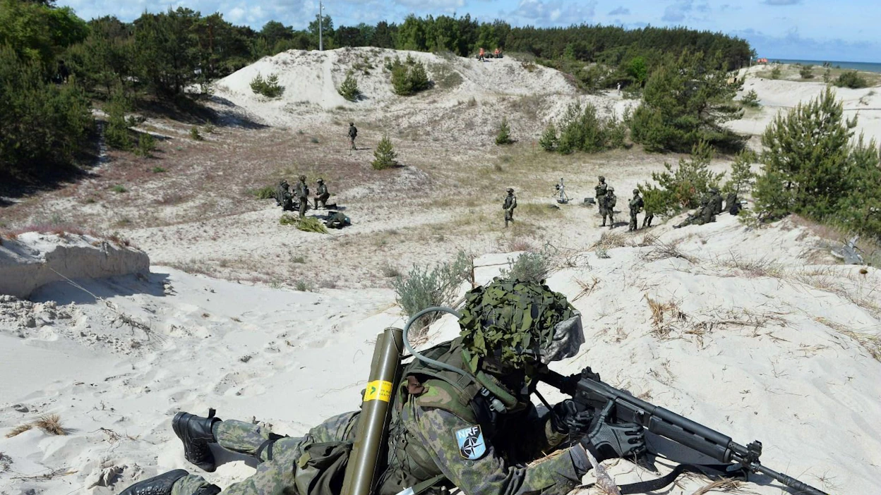 Suomi ja Ruotsi ovat mukana ainoastaan maihinnousun harjoittelussa maanantaista keskiviikkoon. Lehtikuva/AFP.