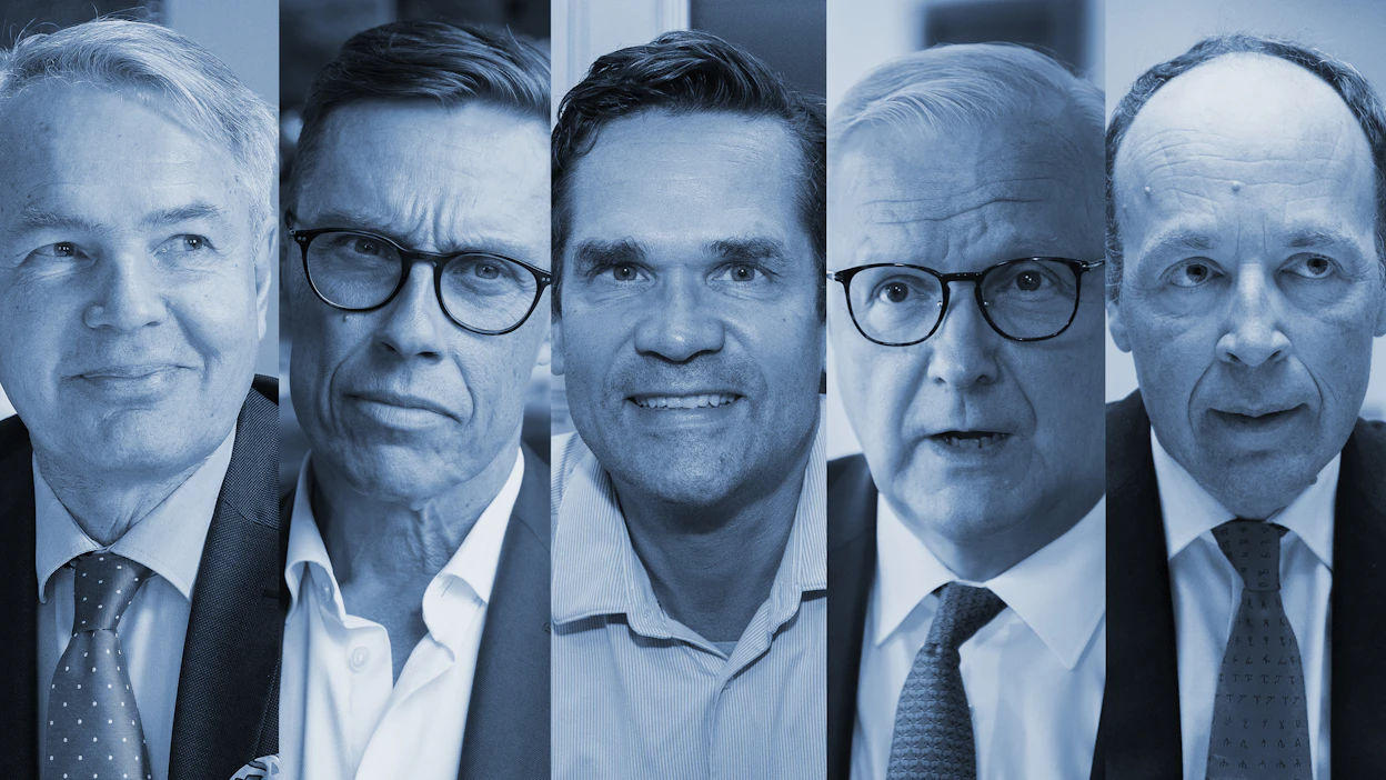 Pekka Haavisto, Alexander Stubb, Mika Aaltola, Olli Rehn ja Jussi Halla-aho ovat olleet suosiomittausten kärkipäätä. Kärjen järjestys voi muuttua merkittävästi, kun Jutta Urpilainen nimetään kisaan mukaan SDP:n puoluevaltuustossa viikonvaihteessa.