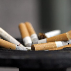 Roskaamista vastaan taisteleva Håll Sverige Rent -järjestö arvioi, että Ruotsin tupakoitsijat heittävät kaduille ja luontoon noin miljardi tupakannatsaa vuodessa. LEHTIKUVA / Sari Gustafsson
