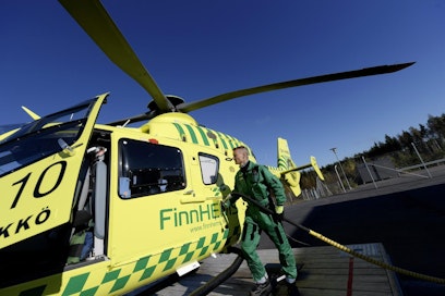 Suurimmat ongelmakohdat helikopteriavun saamisessa ovat Pohjanmaalla ja Kaakkois-Suomessa. Lehtikuva/ Antti Aimo-Koivisto