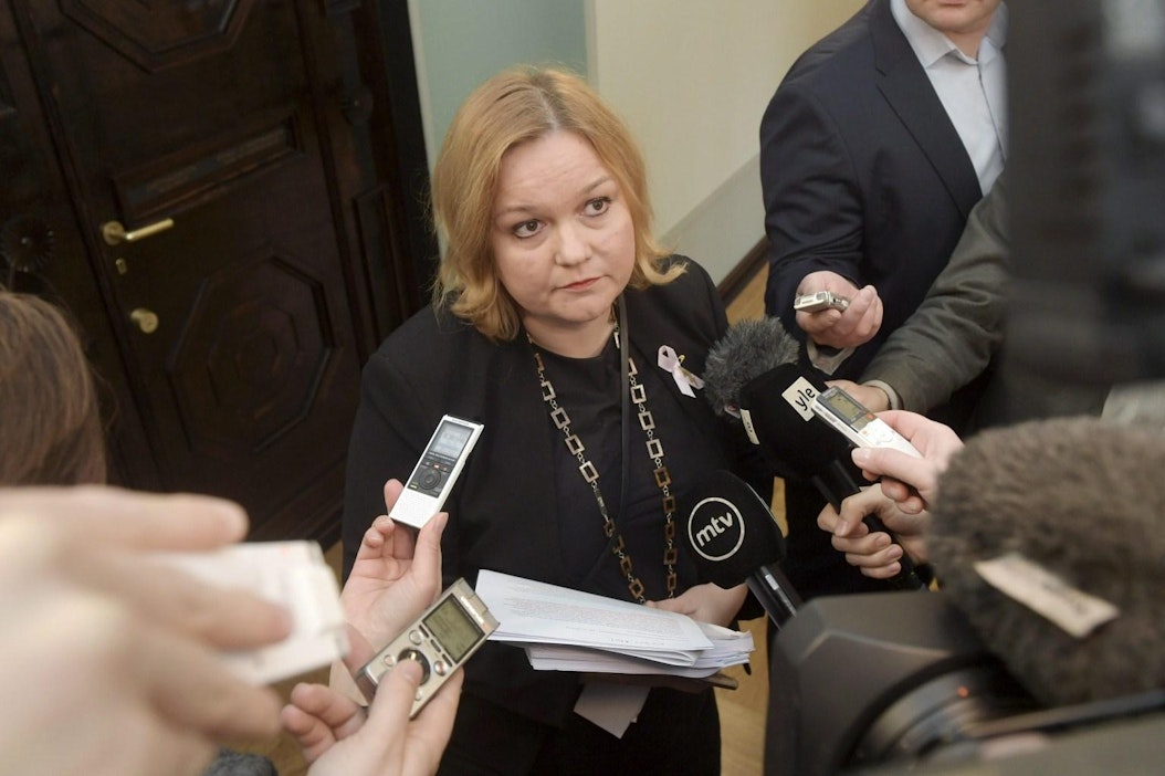 Valiokunnan puheenjohtaja, kansanedustaja Krista Kiuru (sd.). LEHTIKUVA / VESA MOILANEN