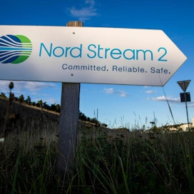 Nord Stream 2 -kaasuputken oli määrä tuoda venäläisen Gazpromin maakaasua Itämeren ali Saksaan. LEHTIKUVA/AFP