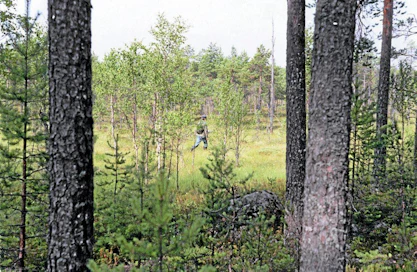Varsinais-Suomen ympäristökeskuksen tutkijat kartoittavatsuon rajausta Natura 2000 ohjelmaa varten.