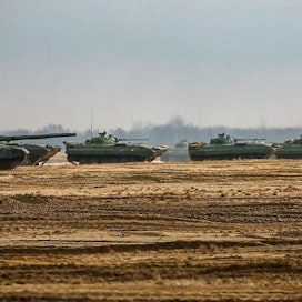 Venäjä on kasannut merkittävän määrän sotavoimaa Ukrainan rajoille. Lehtikuva/AFP
