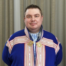 Saamelaiskäräjien puheenjohtaja Tuomas Aslak Juuson mukaan esityksessä näkyy tahto vahvistaa saamelaisten itsemääräämisoikeutta. LEHTIKUVA / VESA MOILANEN