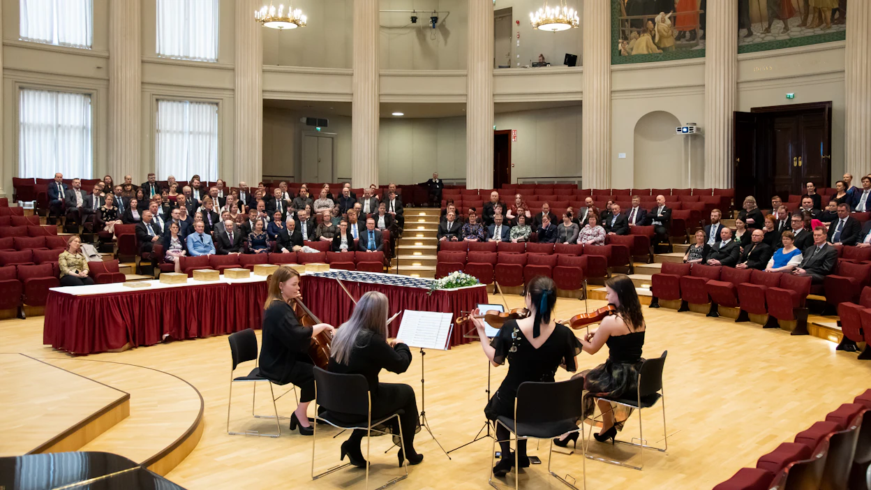 Juhlavassa tilaisuudessa kuultiin myös musiikkia. Puheen piti myös maa- ja metsätalousministeri Sari Essayah.