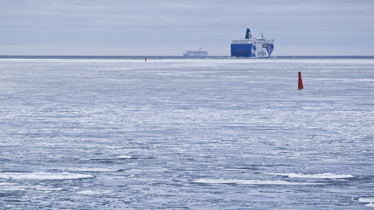 Talvista merimaisemaa Suomenlahdella. Kuvituskuva.