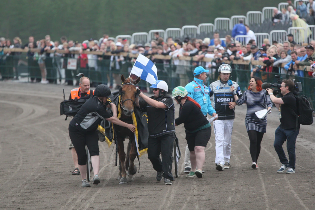 Jokivarren Kunkku voitti ensimmäisen Nordic Kingin, joka ravattiin Powerparkin upouudella radalla Härmässä juhannuksena 2016.