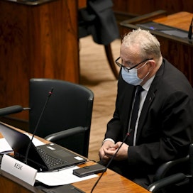 Hannu Hoskonen äänesti EU:n elpymispaketin hyväksymistä vastaan. LEHTIKUVA / EMMI KORHONEN