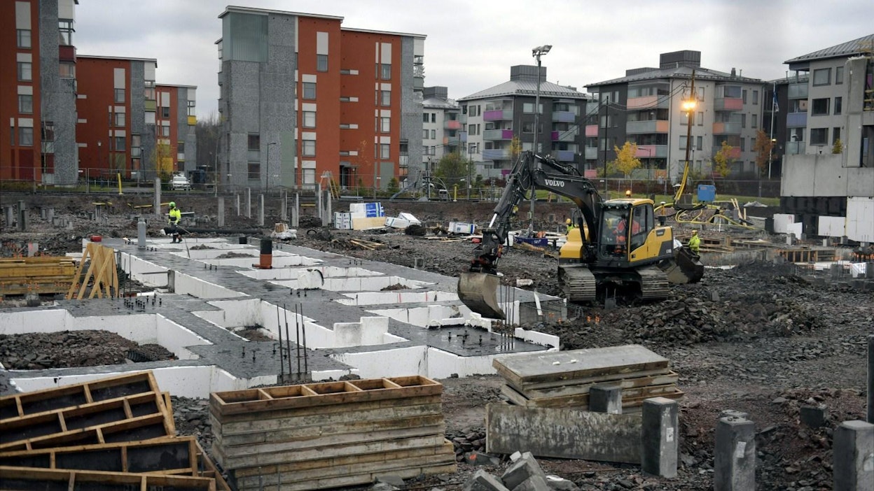 Espoon Suurpellossa tehtiin rakennustöitä viime lokakuussa.