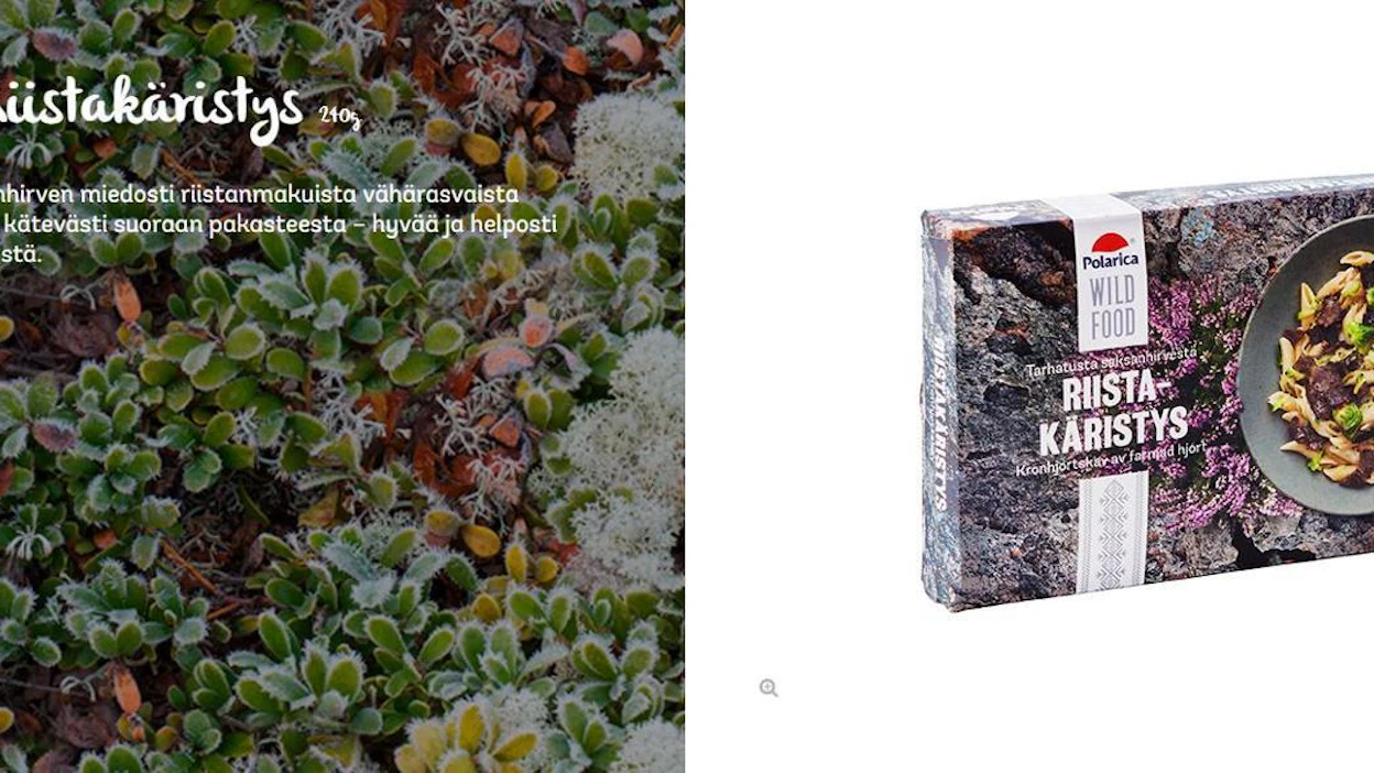 Polarican käristys valittiin Ruotsissa vuoden ruokahuijaukseksi. Kuvakaappaus Polarican verkkosivuilta.
